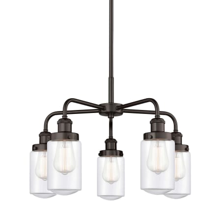 A large image of the Innovations Lighting 916-5CR-16-23 Dover Chandelier Oil Rubbed Bronze / Clear