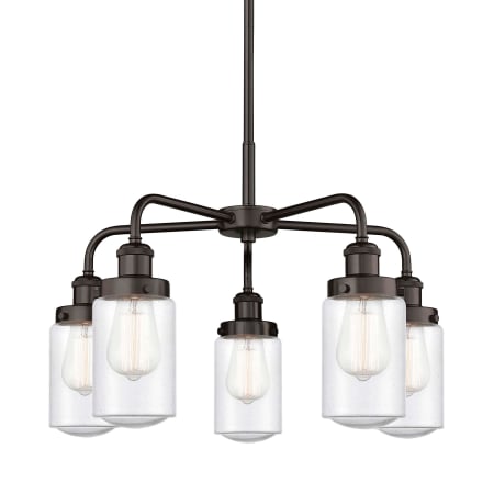 A large image of the Innovations Lighting 916-5CR-16-23 Dover Chandelier Oil Rubbed Bronze / Seedy