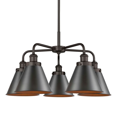 A large image of the Innovations Lighting 916-5CR-16-26 Ballston Urban Chandelier Oil Rubbed Bronze