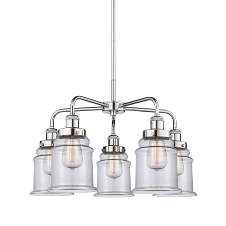 A large image of the Innovations Lighting 916-5CR-17-24 Canton Chandelier Polished Chrome / Clear