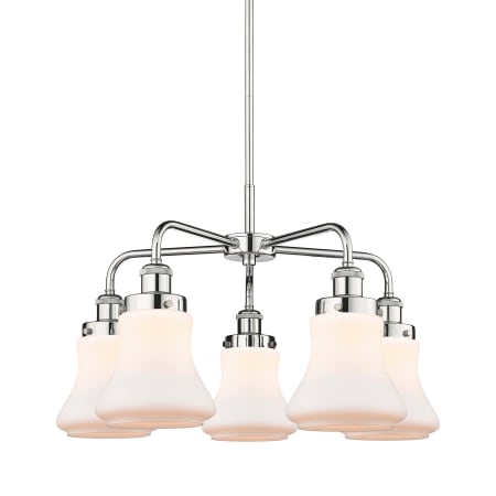 A large image of the Innovations Lighting 916-5CR-16-24 Bellmont Chandelier Polished Chrome / Matte White