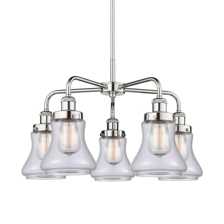 A large image of the Innovations Lighting 916-5CR-16-24 Bellmont Chandelier Polished Chrome / Clear