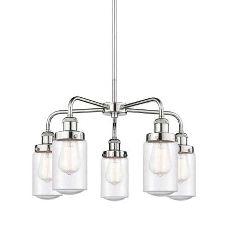 A large image of the Innovations Lighting 916-5CR-16-23 Dover Chandelier Polished Chrome / Seedy