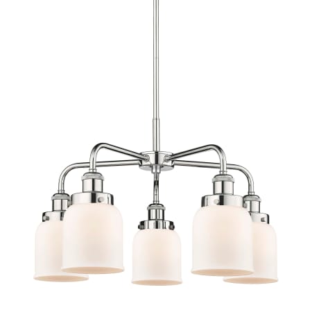 A large image of the Innovations Lighting 916-5CR-15-23 Bell Chandelier Polished Chrome / Matte White