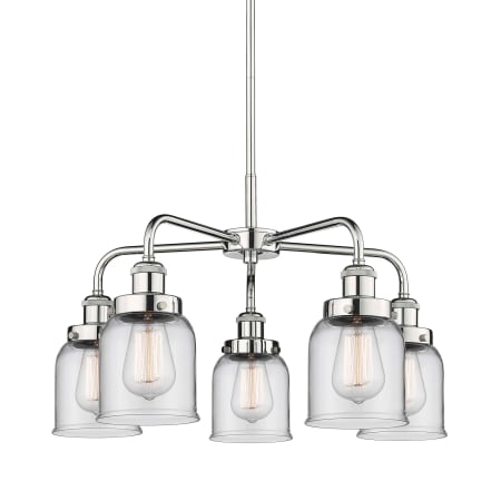 A large image of the Innovations Lighting 916-5CR-15-23 Bell Chandelier Polished Chrome / Clear