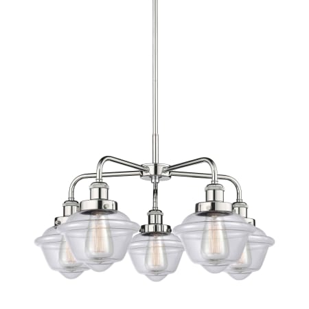 A large image of the Innovations Lighting 916-5CR-14-25 Oxford Chandelier Polished Chrome / Clear