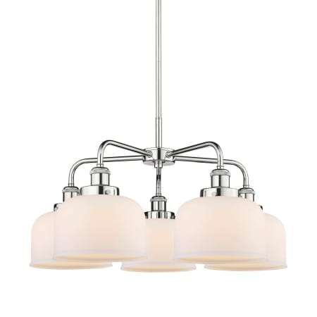 A large image of the Innovations Lighting 916-5CR-15-26 Bell Chandelier Polished Chrome / Matte White