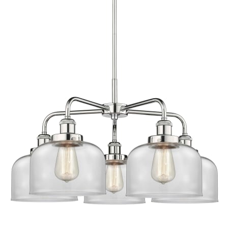 A large image of the Innovations Lighting 916-5CR-15-26 Bell Chandelier Polished Chrome / Clear