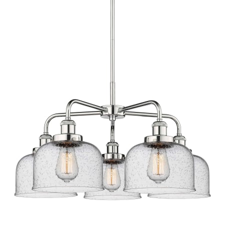 A large image of the Innovations Lighting 916-5CR-15-26 Bell Chandelier Polished Chrome / Seedy