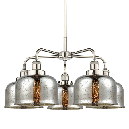 A large image of the Innovations Lighting 916-5CR-15-26 Bell Chandelier Polished Nickel / Silver Plated Mercury