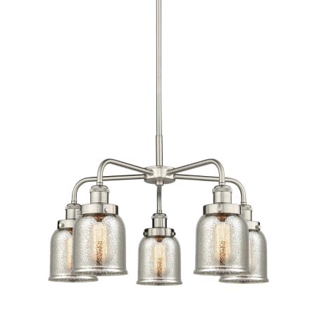 A large image of the Innovations Lighting 916-5CR-15-23 Bell Chandelier Satin Nickel / Silver Plated Mercury