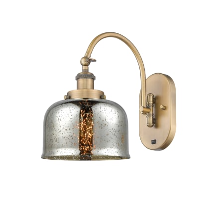 A large image of the Innovations Lighting 918-1W-13-8 Bell Sconce Brushed Brass / Silver Plated Mercury