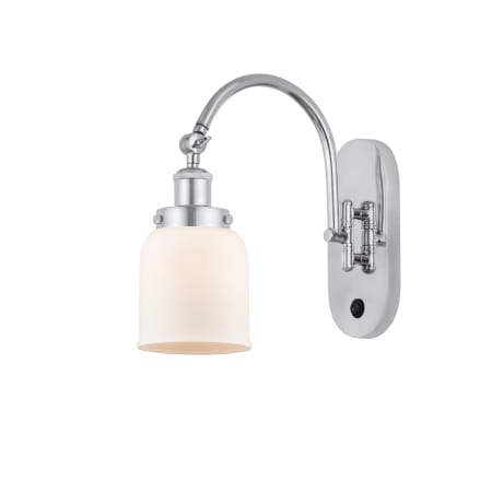 A large image of the Innovations Lighting 918-1W-13-5 Bell Sconce Polished Chrome / Matte White