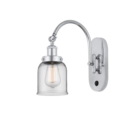 A large image of the Innovations Lighting 918-1W-13-5 Bell Sconce Polished Chrome / Clear