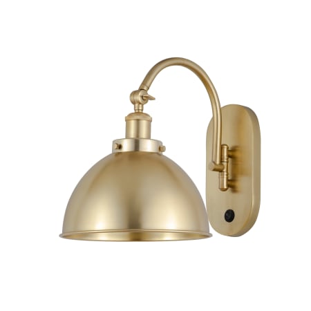 A large image of the Innovations Lighting 918-1W-11-10 Ballston Sconce Satin Gold