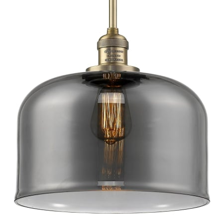 A large image of the Innovations Lighting 201S X-Large Bell Brushed Brass / Smoked