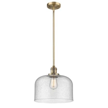 A large image of the Innovations Lighting 201S X-Large Bell Brushed Brass / Seedy