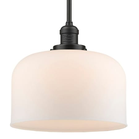 A large image of the Innovations Lighting 201S X-Large Bell Oiled Rubbed Bronze / Matte White Cased