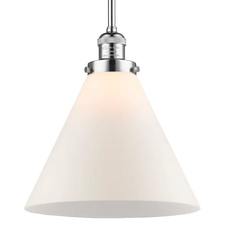 A large image of the Innovations Lighting 201S X-Large Cone Polished Chrome / Matte White Cased