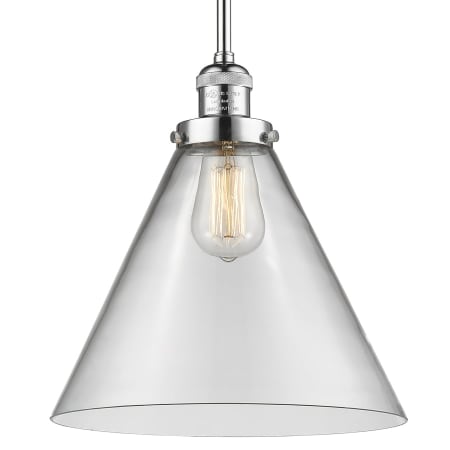 A large image of the Innovations Lighting 201S X-Large Cone Polished Chrome / Clear