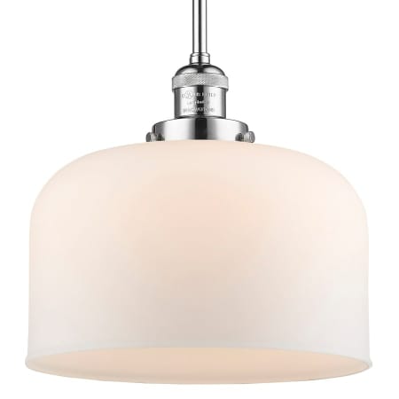 A large image of the Innovations Lighting 201S X-Large Bell Polished Chrome / Matte White Cased