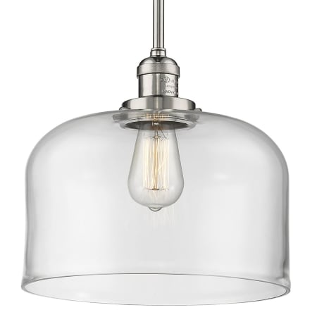 A large image of the Innovations Lighting 201S X-Large Bell Polished Nickel / Clear