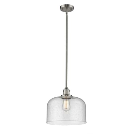 A large image of the Innovations Lighting 201S X-Large Bell Brushed Satin Nickel / Seedy