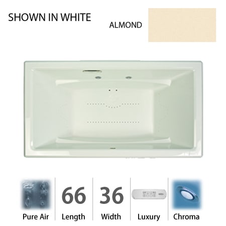 A large image of the Jacuzzi ACE6636 ACR 4CX Almond