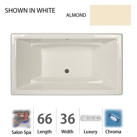 A large image of the Jacuzzi ACE6636 CCR 4CH Almond