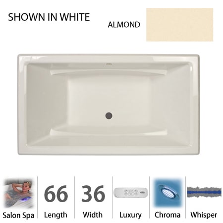A large image of the Jacuzzi ACE6636 CCR 4CW Almond