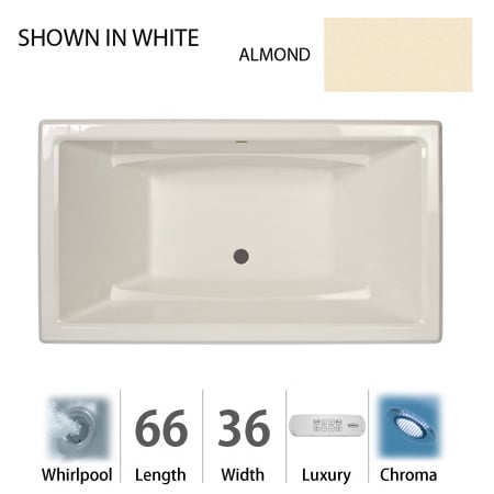 A large image of the Jacuzzi ACE6636 WCR 4CH Almond