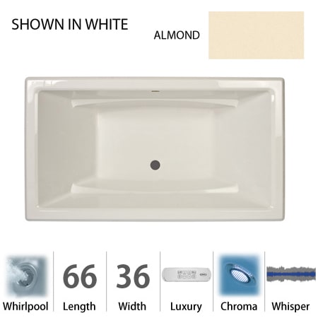 A large image of the Jacuzzi ACE6636 WCR 4CW Almond