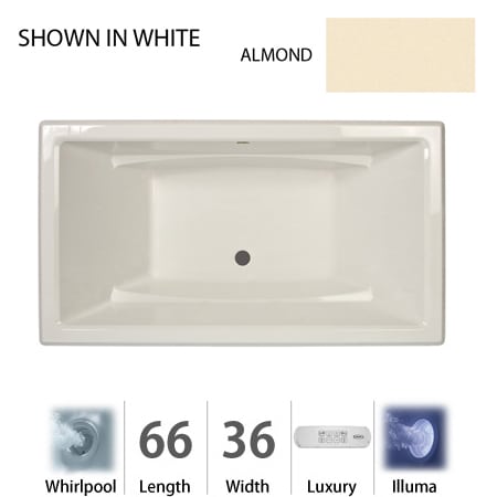 A large image of the Jacuzzi ACE6636 WCR 4IH Almond