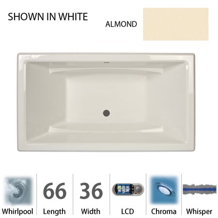 A large image of the Jacuzzi ACE6636 WCR 5CW Almond