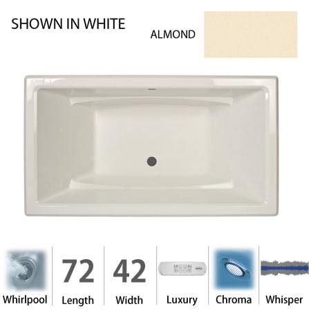 A large image of the Jacuzzi ACE7242 WCR 4CW Almond