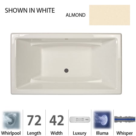 A large image of the Jacuzzi ACE7242 WCR 4IW Almond