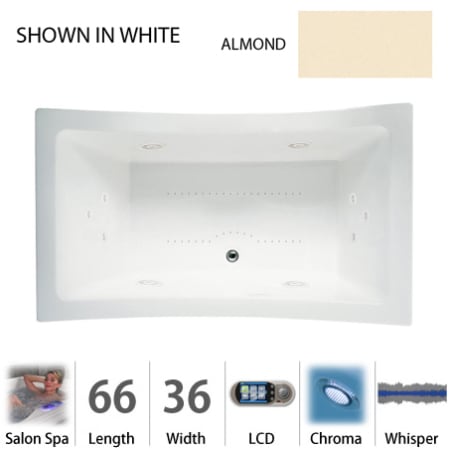 A large image of the Jacuzzi ALL6636 CCR 5CW Almond