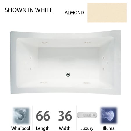A large image of the Jacuzzi ALL6636 WCR 4IH Almond