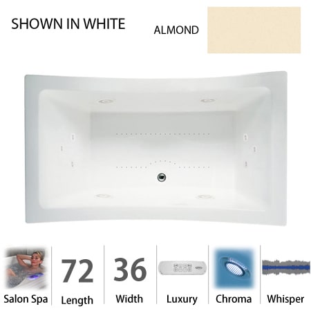 A large image of the Jacuzzi ALL7236 CCR 4CW Almond