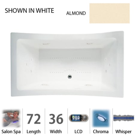 A large image of the Jacuzzi ALL7236 CCR 5CW Almond