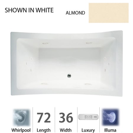 A large image of the Jacuzzi ALL7236 WCR 4IH Almond