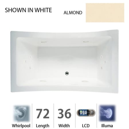 A large image of the Jacuzzi ALL7236 WCR 5IH Almond