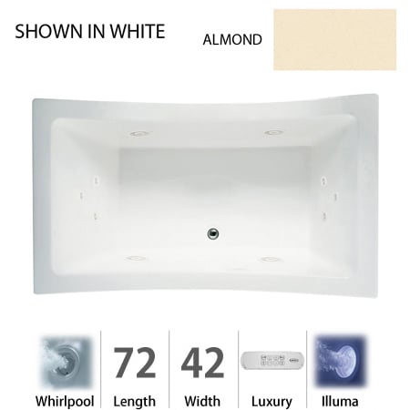 A large image of the Jacuzzi ALL7242 WCR 4IH Almond