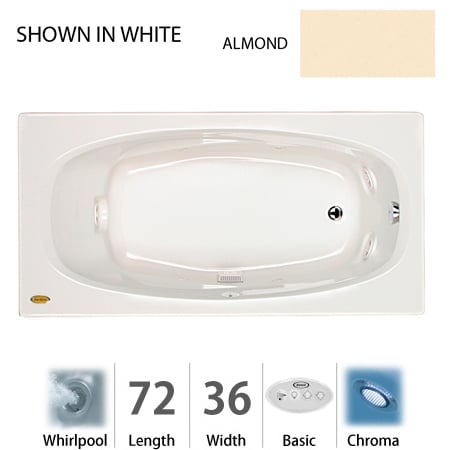 A large image of the Jacuzzi AMI7236 WLR 2CH Almond
