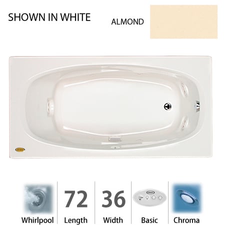 A large image of the Jacuzzi AMI7236 WRL 2CH Almond