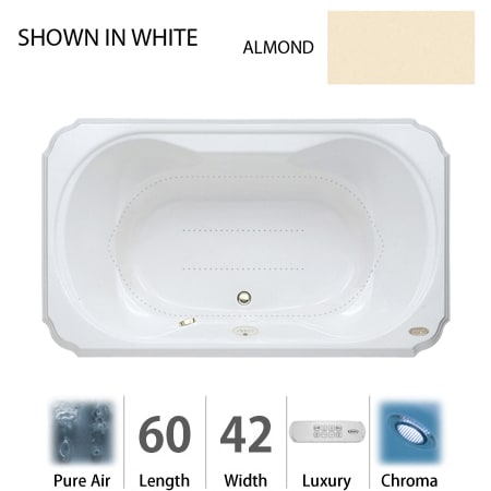 A large image of the Jacuzzi BEL6042 ACR 4CX Almond