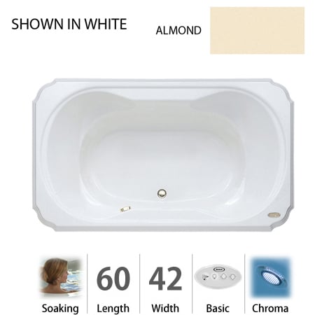 A large image of the Jacuzzi BEL6042 BCX 2CX Almond