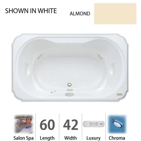 A large image of the Jacuzzi BEL6042 CCR 4CH Almond