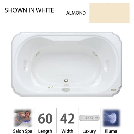 A large image of the Jacuzzi BEL6042 CCR 4IH Almond