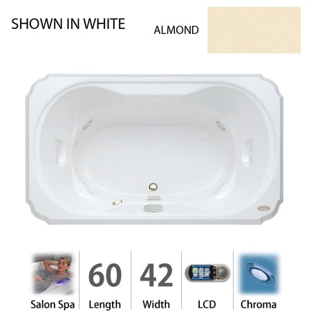 A large image of the Jacuzzi BEL6042 CCR 5CH Almond